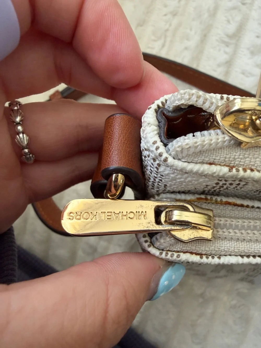 Michael Kors Fulton Crossbody with Brown Strap and Gold MK Medallion - Picture 6 of 8